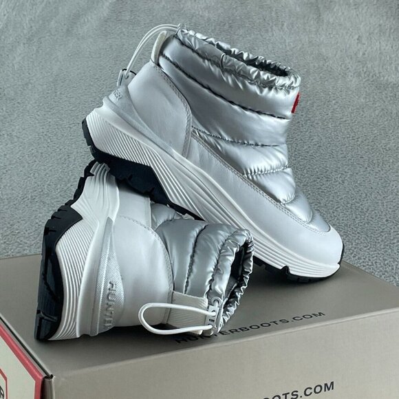 Hunter Hwanne 2 Women's Anne Ankle Boot, Silver, 7M NWB S044 - Picture 1 of 9